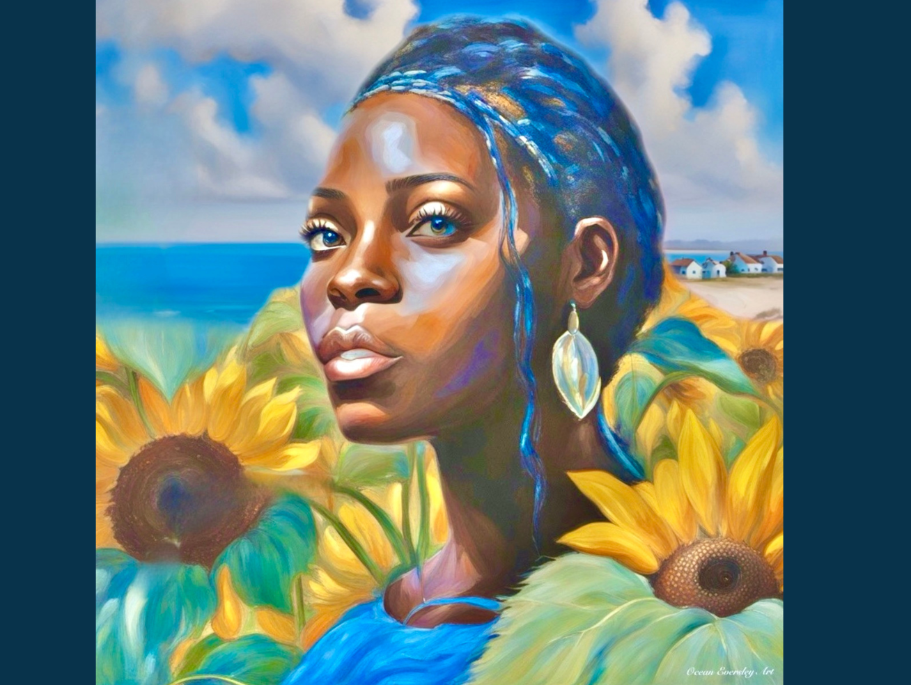 Sunflowers and the Ocean