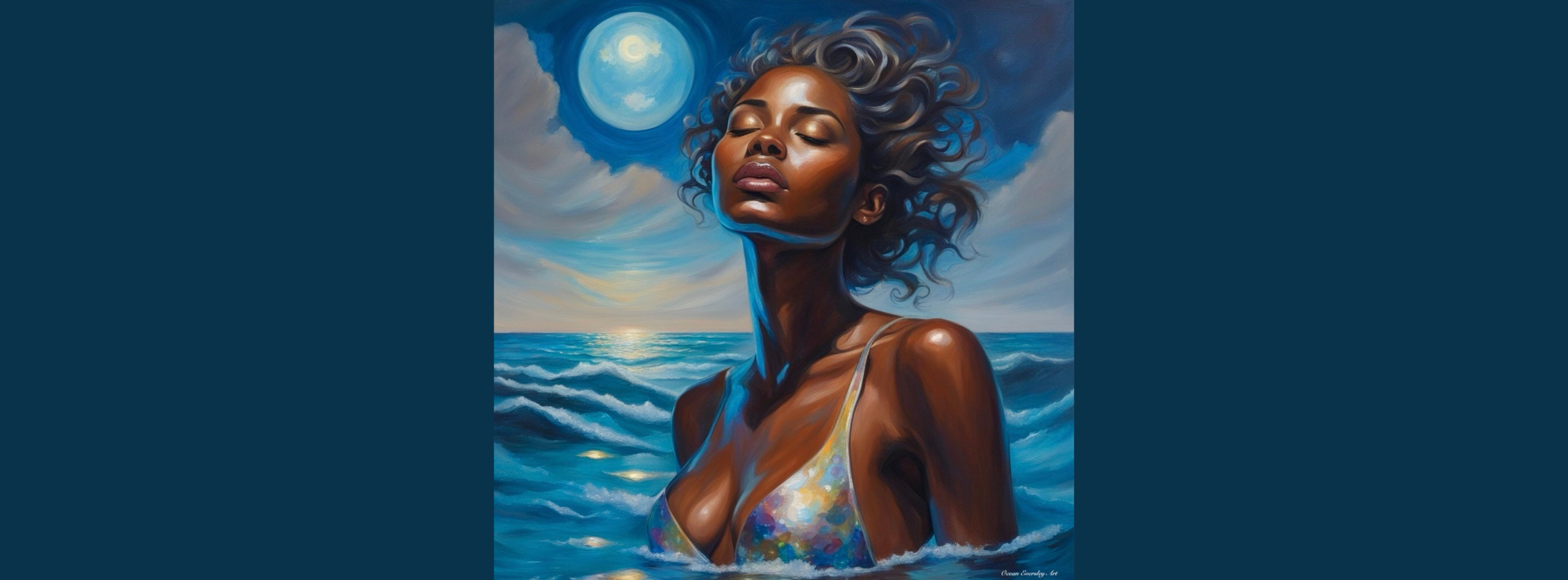 In the painting Lunar Escape, a delicate dance of serenity, gratitude, and an ethereal sense of belonging unfolds, inviting viewers into an otherworldly realm.